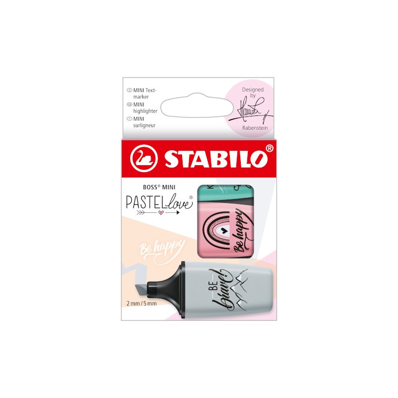Stabilo Boss Mini Pastellove 3 evidenziatori tascabili colori pastello 07/03-49