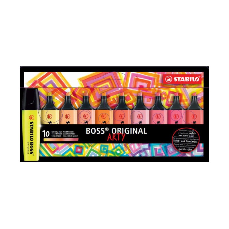 STABILO BOSS ORIGINAL Arty Warm Colors set 10 evidenziatori colori caldi assortiti 70/10-1-20