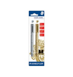 1 - Marcatori metallici Staedtler oro + argento 2 pz