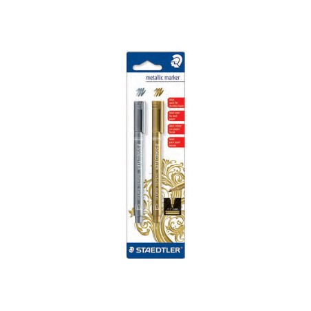 1 - Marcatori metallici Staedtler oro + argento 2 pz