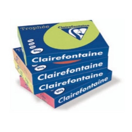 1 - CLAIREFONTAINE TROPHEE 500 fogli Carta per fotocopie colore arancio fluo A3 80 GR2880