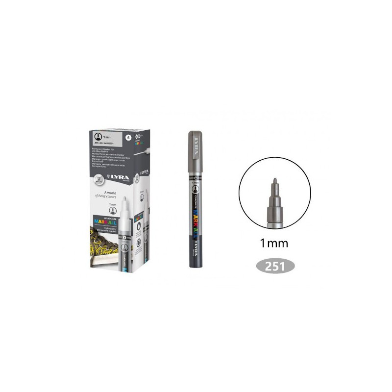 FILA 6 pz Marcatore Lyra Mark All graduate 1 mm argento L6810251