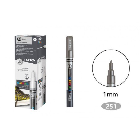 1 - FILA 6 pz Marcatore Lyra Mark All graduate 1 mm argento L6810251