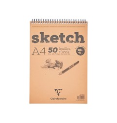 1 - BLOCCO SCHIZZI A4 50fg. 90gr. SPIRALE CLAIREFONTAINE 96904C