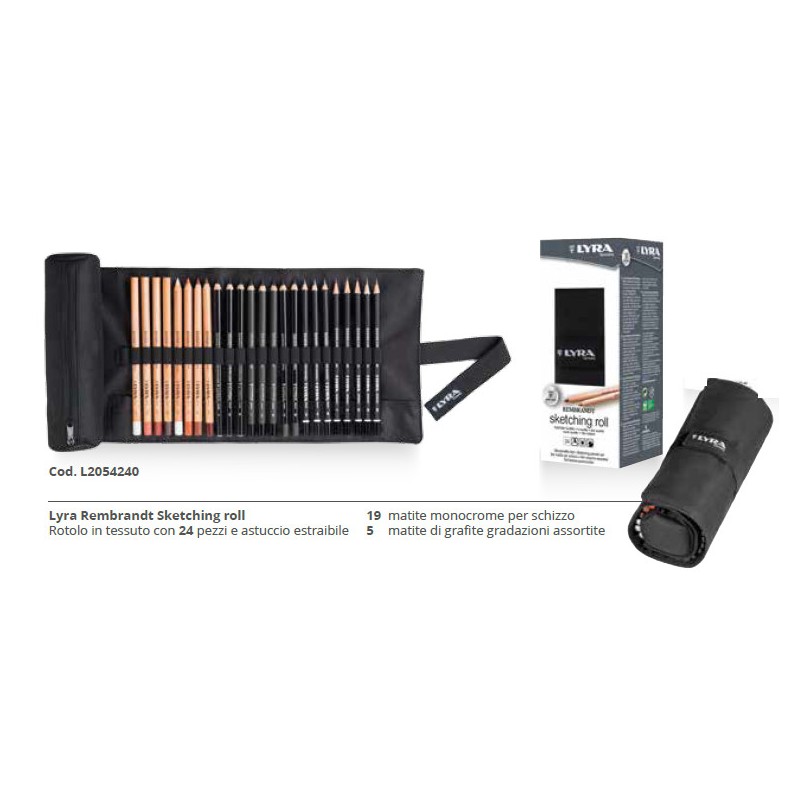 FILA Rotolo 24 pz Sketching roll matite Lyra Rembrandt L2054240