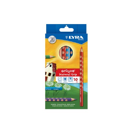 1 - FILA 10 pezzi Pastelli Lyra Groove maxi colori assortiti L3811100