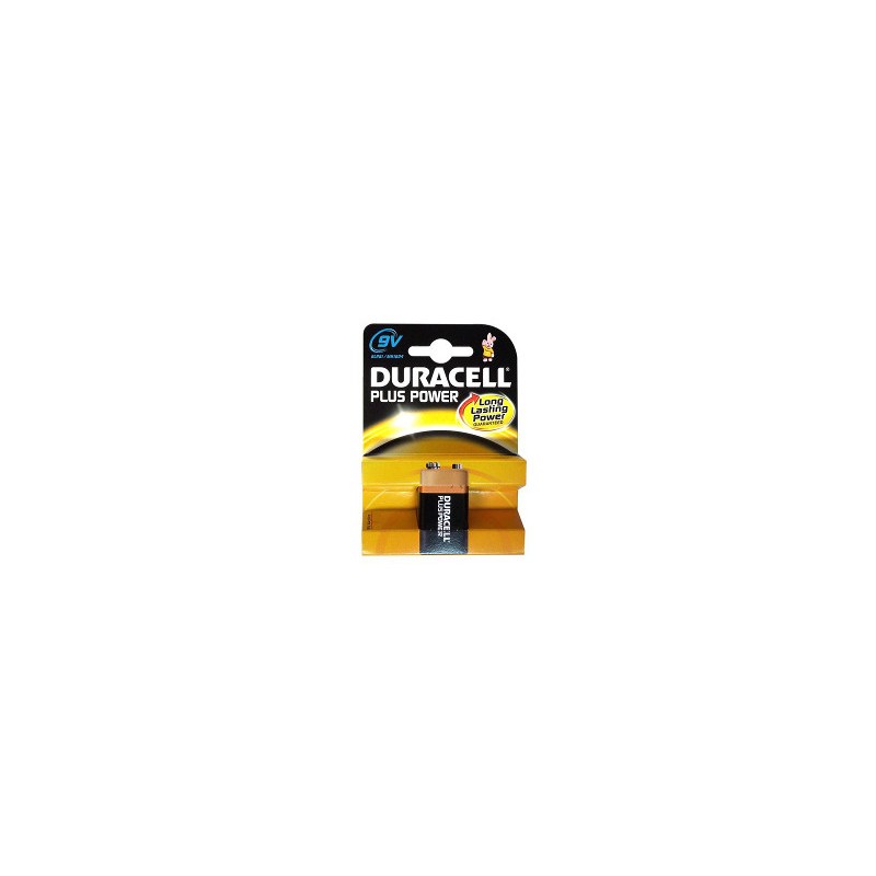 PILA ALCALINA MONOUSO DURACELL PLUS POWER TRANSISTOR 9V  
 MN1604