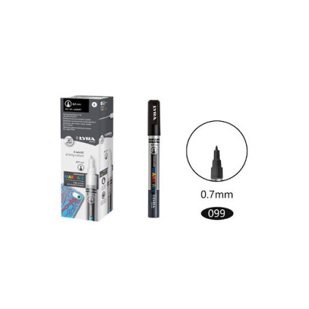 1 - FILA 6 pz Marcatore Lyra Mark All graduate 0,7 mm nero L6800099