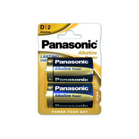 1 - Panasonic pile torcia D alkalina 2 pz LR20