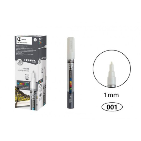 1 - FILA 6 pz Marcatore Lyra Mark All graduate 1 mm bianco L6810001