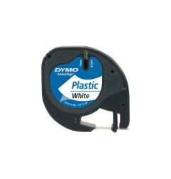 1 - Nastri per etichettatrici Dymo Letratag in plastica bianca 12x4 mt S0721610/S0721660