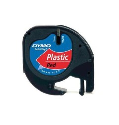 1 - Nastri per etichettatrici Dymo Letratag in plastica rosso 12x4 mtS0721630