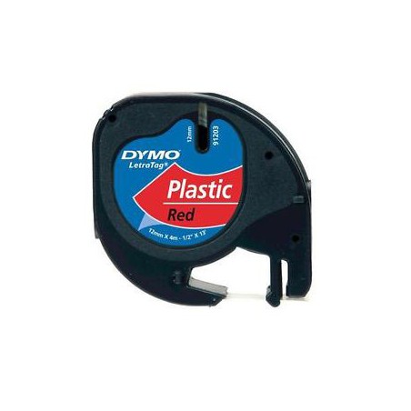 1 - Nastri per etichettatrici Dymo Letratag in plastica rosso 12x4 mtS0721630