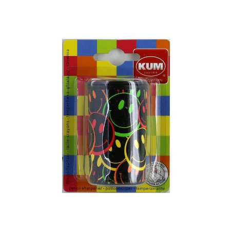 1 - KUM Temperamatite con SMILE Happy a 2 Fori e Serbatoio Fantasia 3590212