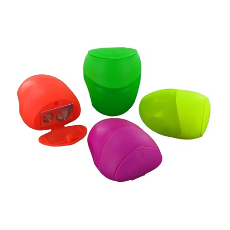 1 - KUM Temperamatite BUDDY a 2 Fori con Coperchio e Serbatoio Fluo 20 Pezzi 1036321