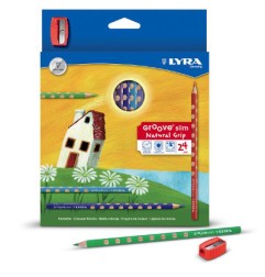 1 - FILA 24 pezzi Pastelli Lyra Groove slim colori assortiti L2821240