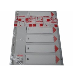 1 - Esselte divisori rubrica A4 1/6 PLP tasti numerici grigi 100104