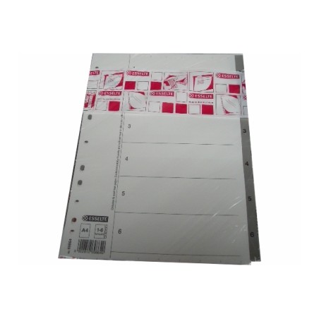 1 - Esselte divisori rubrica A4 1/6 PLP con tasti grigi 698640