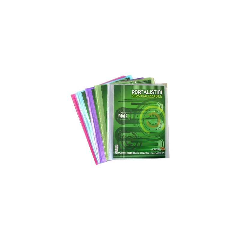 Portalistini Soft Display A4 10 Bustine Colori Assortiti Trasparenti