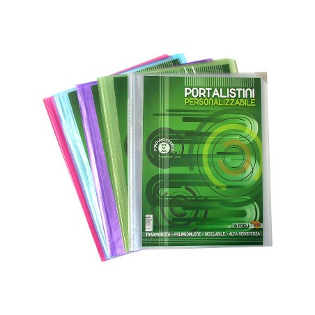 1 - Portalistini soft display A4 10 bustine colore trasparente