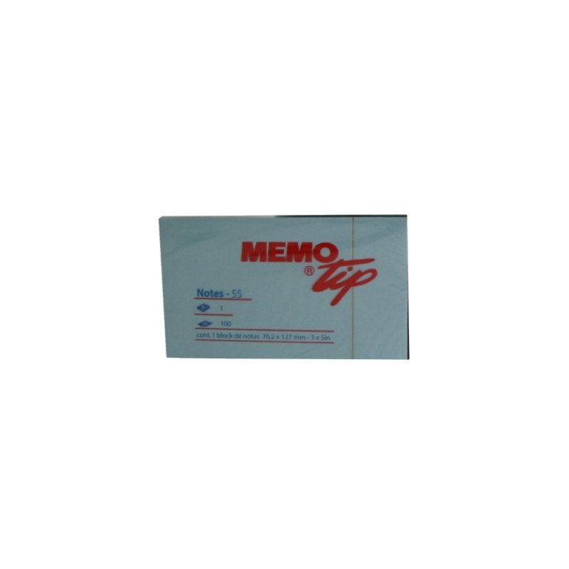6 Pezzi Blocco Adesivo MemoTip 76x127 Azzurro