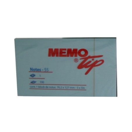 1 - 6 Pezzi Blocco Adesivo MemoTip 76x127 Azzurro