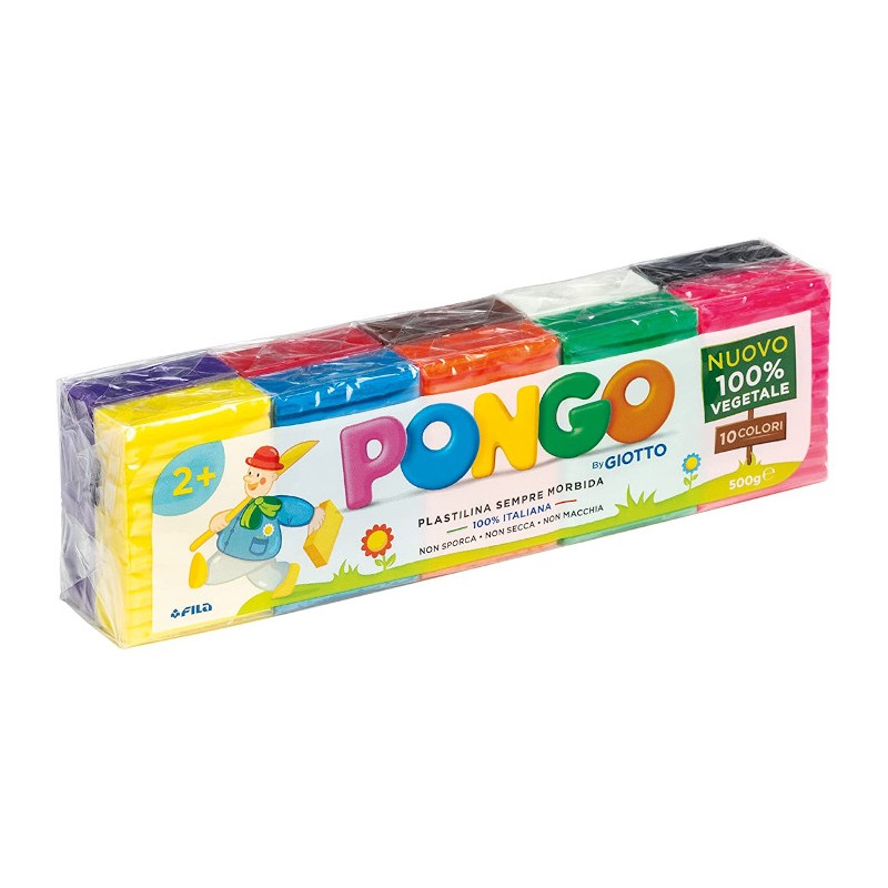 FILA GIOTTO Conf.10 pz Pongo FANTASIA gr.500 605000 - Colori Assortiti 100% Vegetale