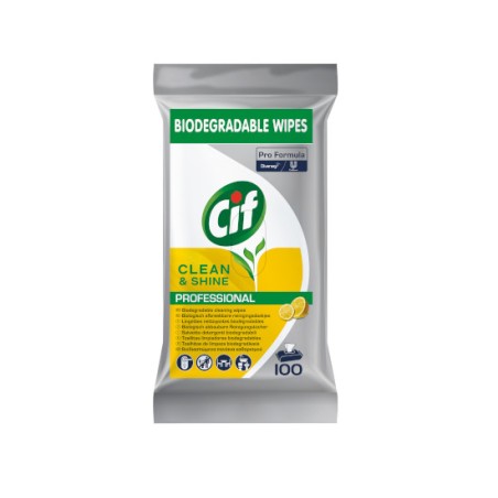 1 - SALVIETTE CIF MULTIUSO IGIENIZZANTI 100pz BIODEGRADABILI 101106285