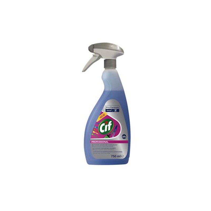 DETERGENTE CIF PROFESSIONAL PF 750ml 101108717.Detergente specifico per la rimozione di inchiostro, colla, grasso da tutte le su