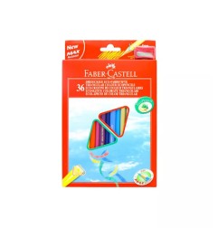 1 - 36 pz Pastelli Faber triangolari slim + temperino 120536