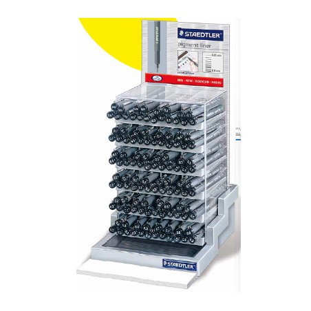 1 - STAEDTLER 120 pz Espositore Penna Pigment Liner colori assortiti 308SO-1C