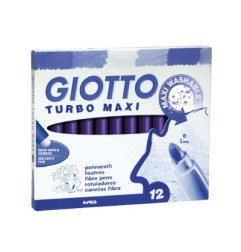 1 - FILA Giotto Turbo Maxi Pennarelli a Spirito Inchiostro Lavabile Violetto 12 Pezzi 456035