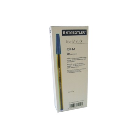 STAEDTLER Noris Stick 434 Penna a Sfera Blu 1.0 mm Confezione da 20