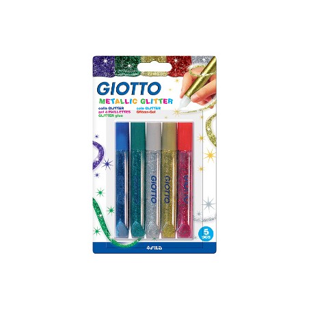 1 - FILA 5 PEZZI GLITTER GLUE GIOTTO 10,5ML METALLIC  5451