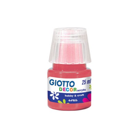 1 - FILA Colori a Tempera GIOTTO Decor Acrilici 25 mL Rosso Scarlatto 538108