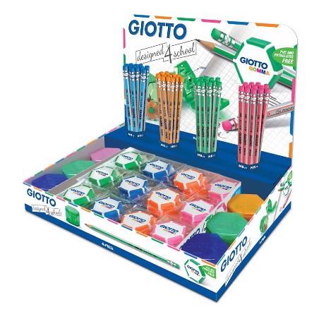 1 - FILA Espositore 102 pz Matite Giotto + Gomme + Temperamatite - 233400