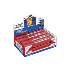 1 - FILA Tratto MARKER Pennarello Indelebile Punta a Scalpello ROSSO 12 Pezzi 840102