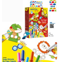 1 - GIOTTO BE-BE' HAPPY MOMENTS MY FINGER PUPPETS 478500 Marionette da dita