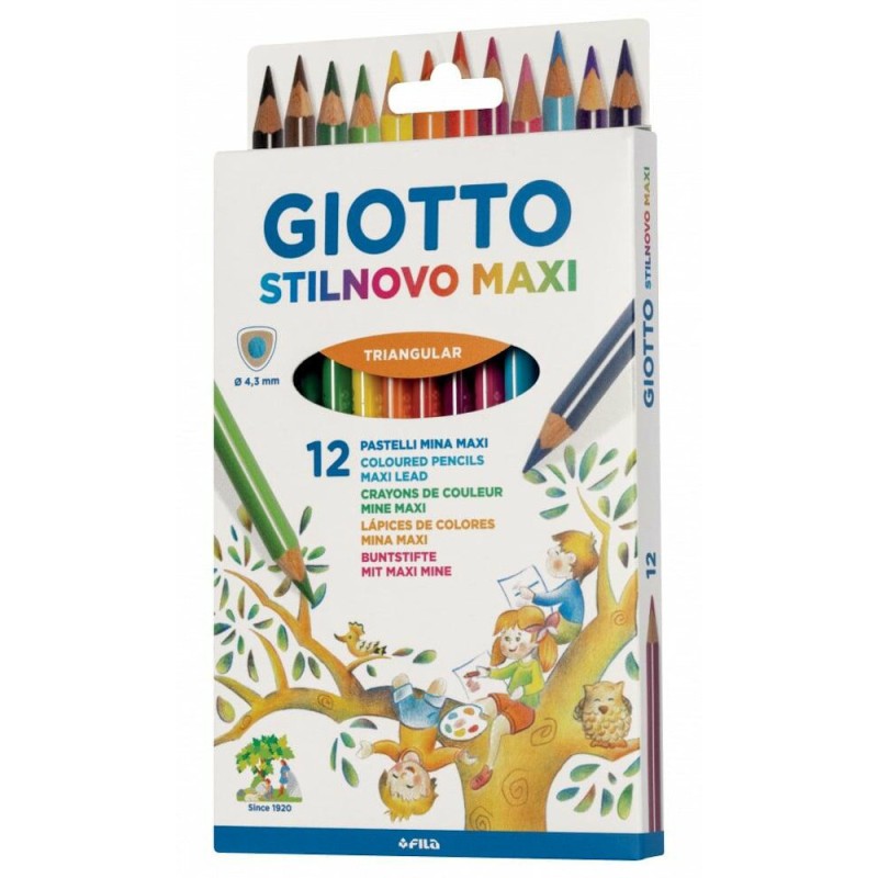 Giotto Stilnovo Maxi matite colorate triangolari mina 4,3 mm 12 pz 225900