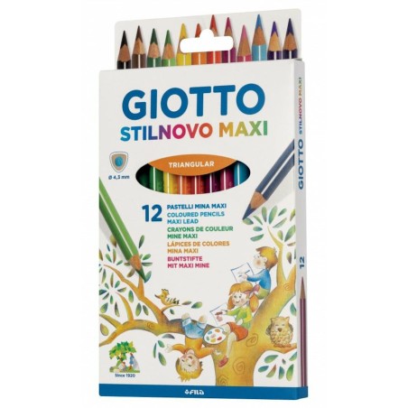 1 - FILA Colori pastello Giotto Stilnovo Maxi triangolare assortiti da 12 pz 225900