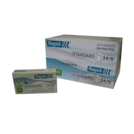 1 - 20x1000 pezzi Punti metallici Rapid-Se 24/6 standard 24855600