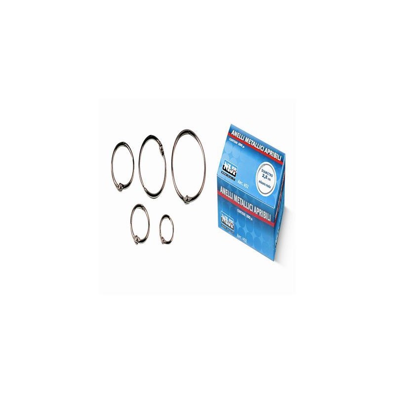 NIJI 100 Anelli in Metallo Chiusura a Scatto 2,8 cm  452