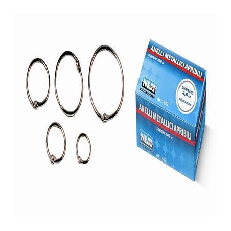 1 - NIJI 100 Anelli in Metallo Chiusura a Scatto 3,5 cm  453