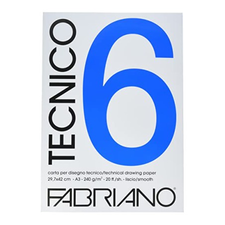1 - BLOCCO FABRIANO TECNICO 6 29,7X42 20F 240GR LISCIO 09829742