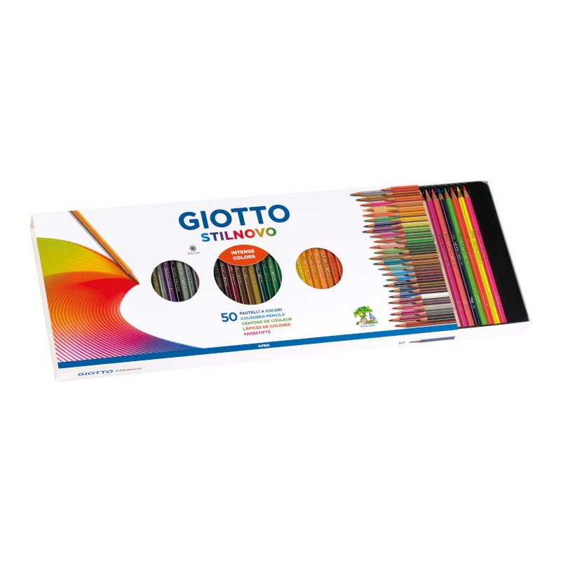 Giotto Pastelli Stilnovo 50 colori assortiti con temperamatite 2573