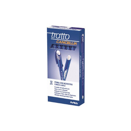 Tratto Cancellik Penna Cancellabile Blu con Cappuccio Punta 1 mm 826101