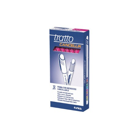 Tratto Cancellik Penna Biro Cancellabile Fucsia con Cappuccio Punta 1 mm 826106