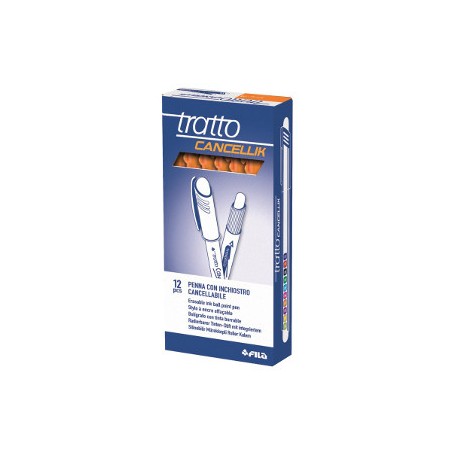 Tratto Cancellik Penna Biro Cancellabile Arancione con Cappuccio Punta 1 mm 826107