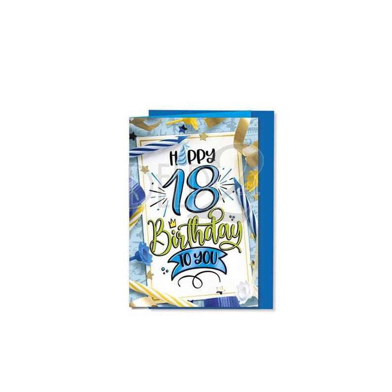 BIGLIETTI 18 AZZURRO, ORI E RILIEVI -6pz NU6764