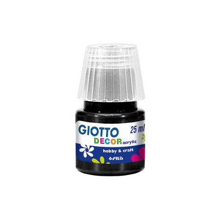 1 - FILA Colori a Tempera GIOTTO Decor Acrilici 25 mL Nero 538124